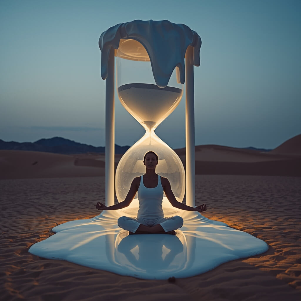 Pessoa em paz no presente