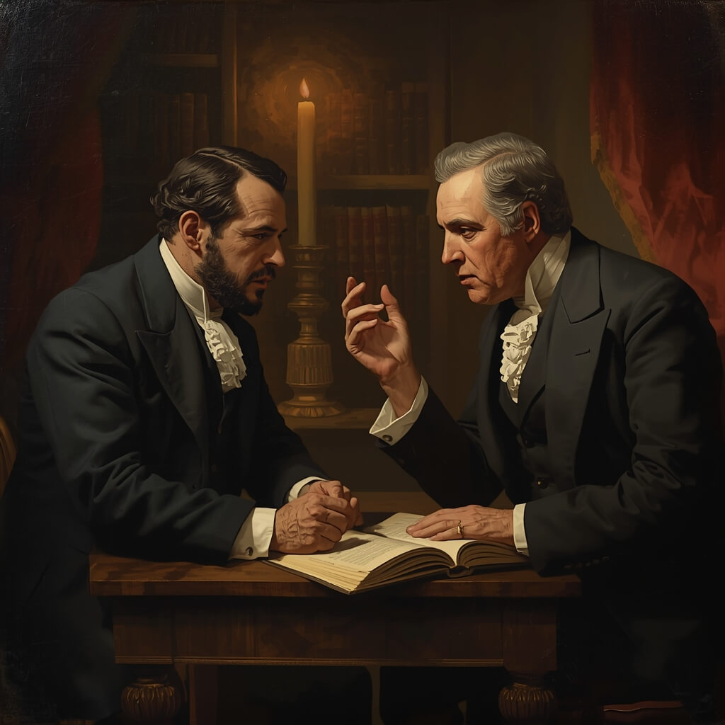 Representação de um debate filosófico clássico